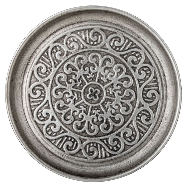 Tava decorativa din metal, Maze Argintiu, Ø33.5xH3 cm (1)