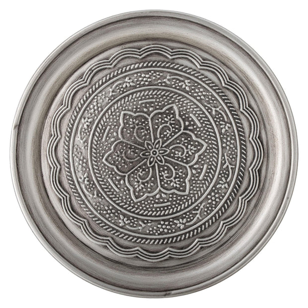 Tava decorativa din metal, Maze Argintiu, Ø38.5xH2 cm (1)