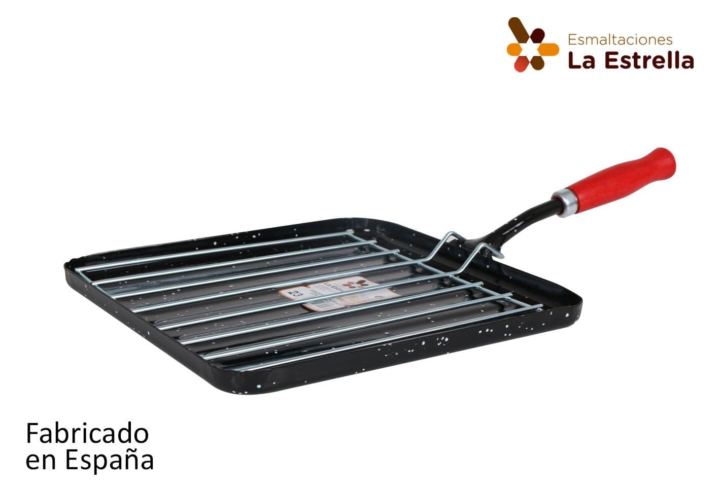 Inde Soler Hispania Tigaie grill din metal emailat, Ø23 cm, Jaspeada Negru