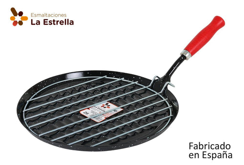 Inde Soler Hispania Tigaie grill din metal emailat, Ø26 cm, Jaspeada Negru