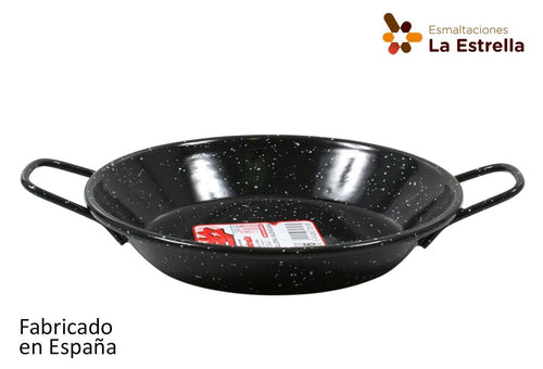 Inde Soler Hispania Tigaie paella din metal emailat, Ø16 cm, Jaspeada Negru