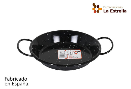 Inde Soler Hispania Tigaie paella din metal emailat, Ø18 cm, Jaspeada Negru