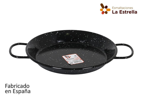 Inde Soler Hispania Tigaie paella din metal emailat, Ø26 cm, Jaspeada Negru