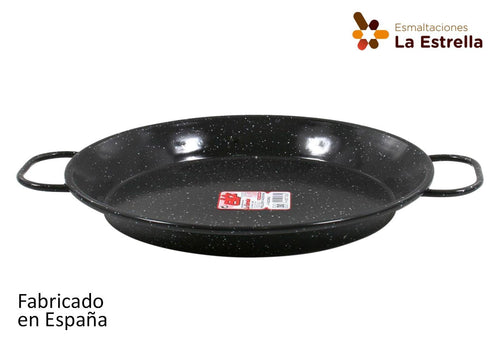 Inde Soler Hispania Tigaie paella din metal emailat, Ø30 cm, Jaspeada Negru