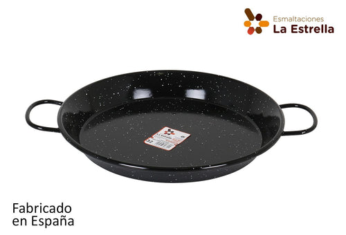 Inde Soler Hispania Tigaie paella din metal emailat, Ø32 cm, Jaspeada Negru