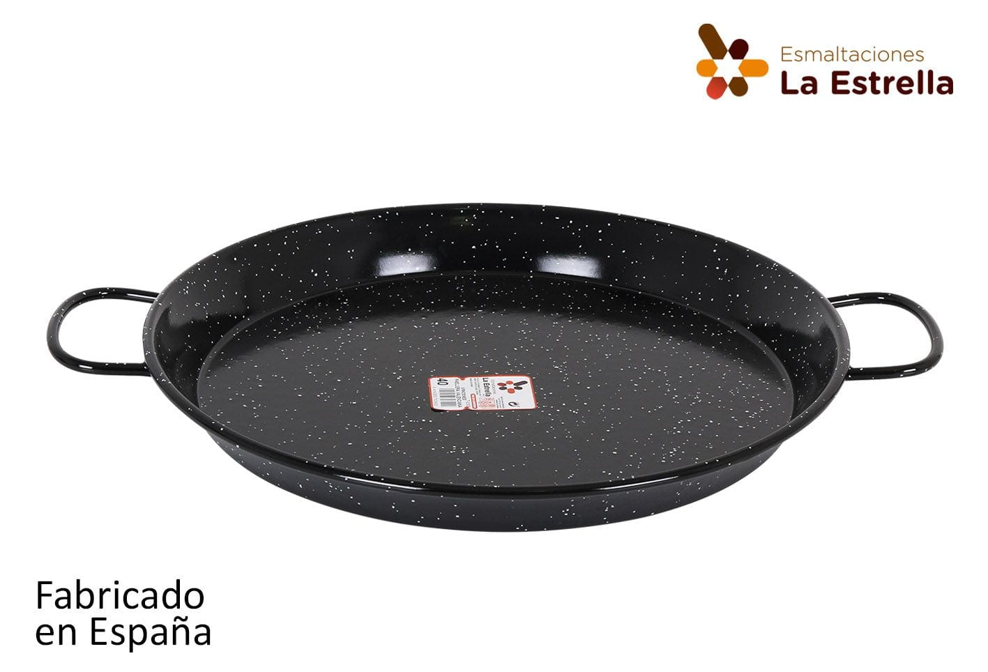 Inde Soler Hispania Tigaie paella din metal emailat, Ø40 cm, Jaspeada Negru