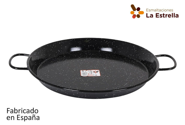 Inde Soler Hispania Tigaie paella din metal emailat, Ø40 cm, Jaspeada Negru