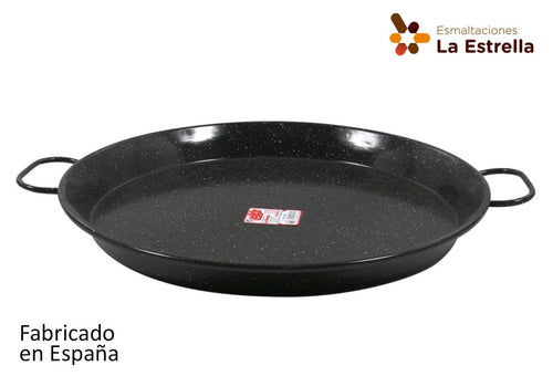 Inde Soler Hispania Tigaie paella din metal emailat, Ø46 cm, Jaspeada Negru