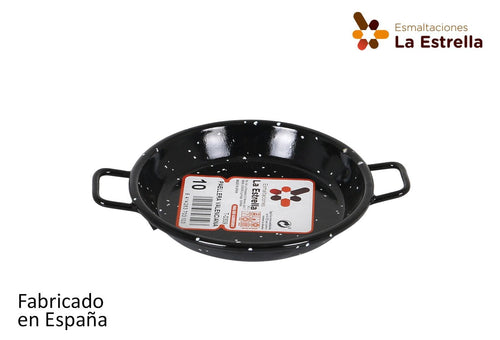 Tigaie paella MINI din metal emailat, Ø10 cm, Jaspeada Negru