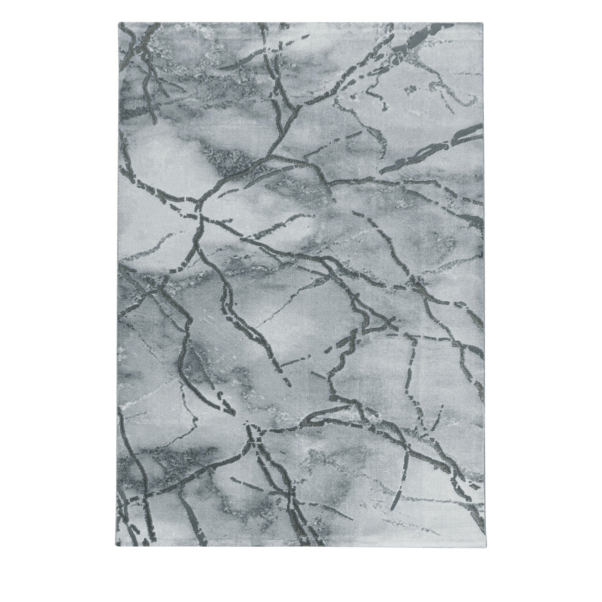 Ayyildiz Teppiche 80 X 150 cm Traversa din PP si poliester Naxos 3815 Marmor Design Argintiu