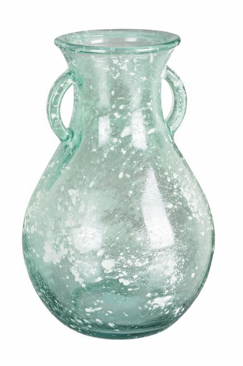 Bizzotto Turcoaz Vaza decorativa din sticla reciclata, Arleen S, Ø16xH24 cm