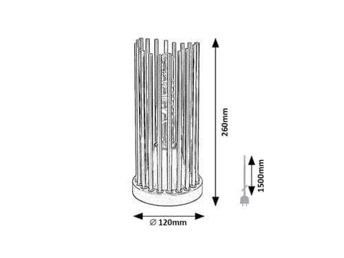 RabaLux Veioza Roxas 74021 Negru Mat / Cupru