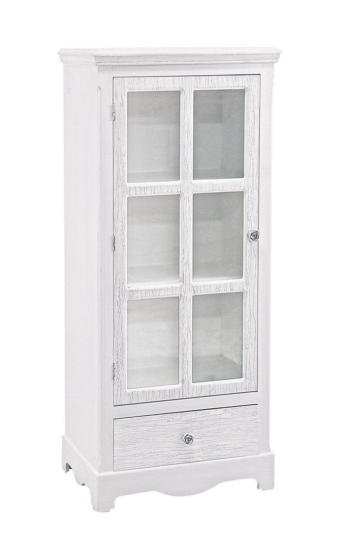 Vitrina din MDF, cu 1 sertar si 1 usa, Cabinet H114 Alb, l48,5xA32xH114 cm