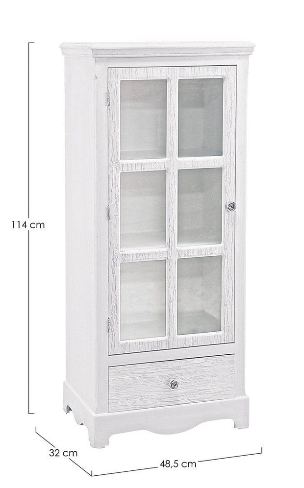 Vitrina din MDF, cu 1 sertar si 1 usa, Cabinet H114 Alb, l48,5xA32xH114 cm (1)