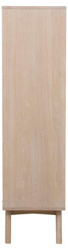 Vitrina din pal, furnir si lemn, cu 4 sertare si 5 usi, Marte Stejar White Wash, l140xA40xH148 cm (3)