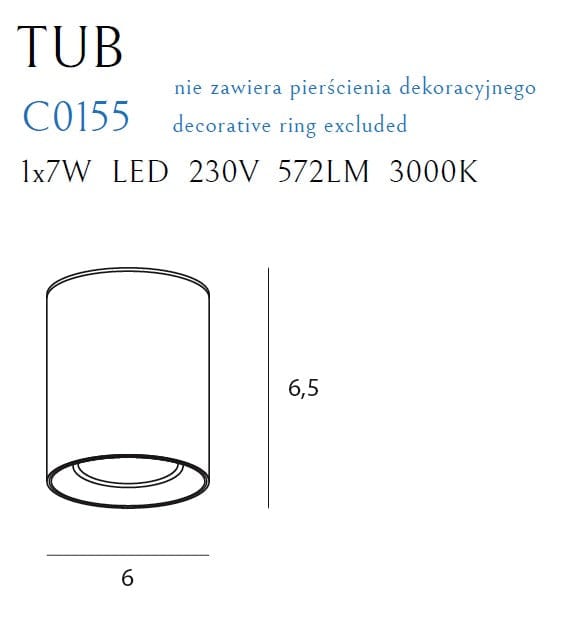 Spot Tub C0155 Alb (7)