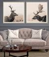 Tablou 2 piese Framed Art Stag Portraits (3)
