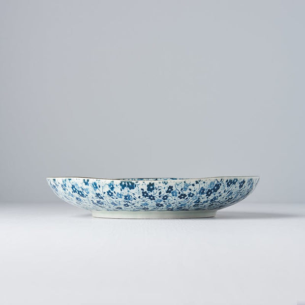 Platou pentru servire, din ceramica, Blue Daisy Albastru, Ø23xH4 cm (3)