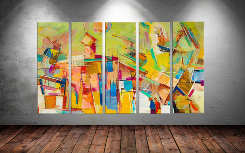 Tablou 5 piese Canvas World 166 Multicolor, 150 x 90 cm