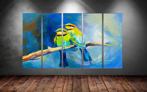 Tablou 5 piese Canvas Wild 3 Multicolor, 150 x 90 cm
