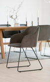 Set 2 scaune tapitate cu stofa si picioare metalice Casablanca Velvet Antracit / Negru, l52xA54,5xH79,5 cm (2)