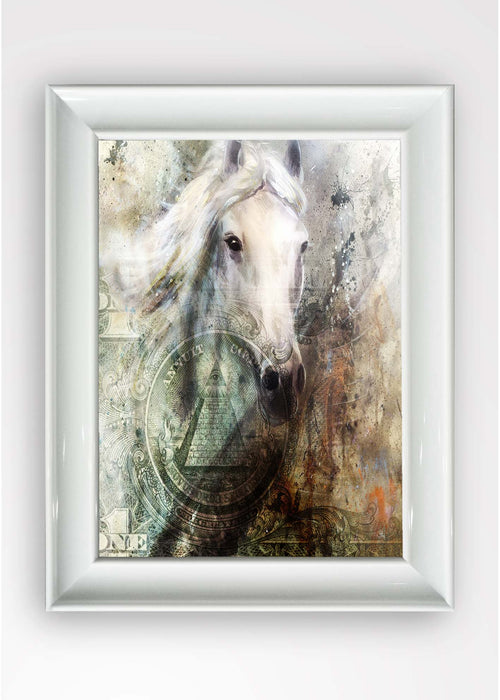 Tablou Framed Art White Horse Multicolor & OYOTR-5BC7666999 & OYOTR-5BC7666999 & OYOTR-5BC7666999