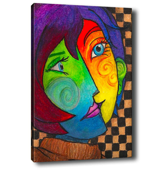 Tablou Canvas Duo Faces Multicolor & OYOTR-7436502210259 & OYOTR-7436502210259