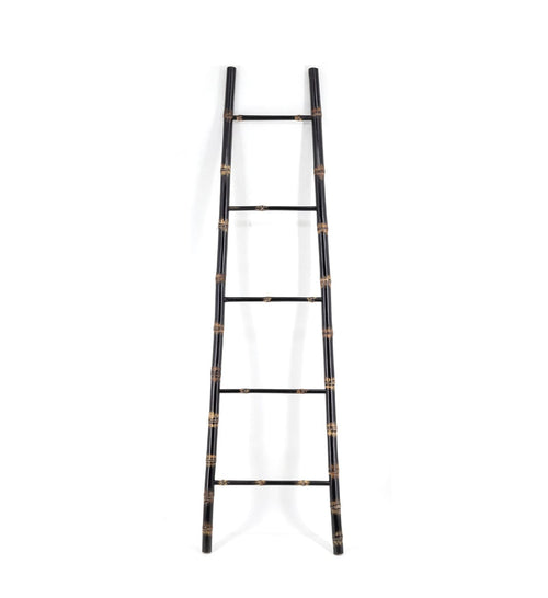 Raft din bambus, Ladder Negru, l45xA4xH160 cm
