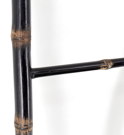 Raft din bambus, Ladder Negru, l45xA4xH160 cm (1)