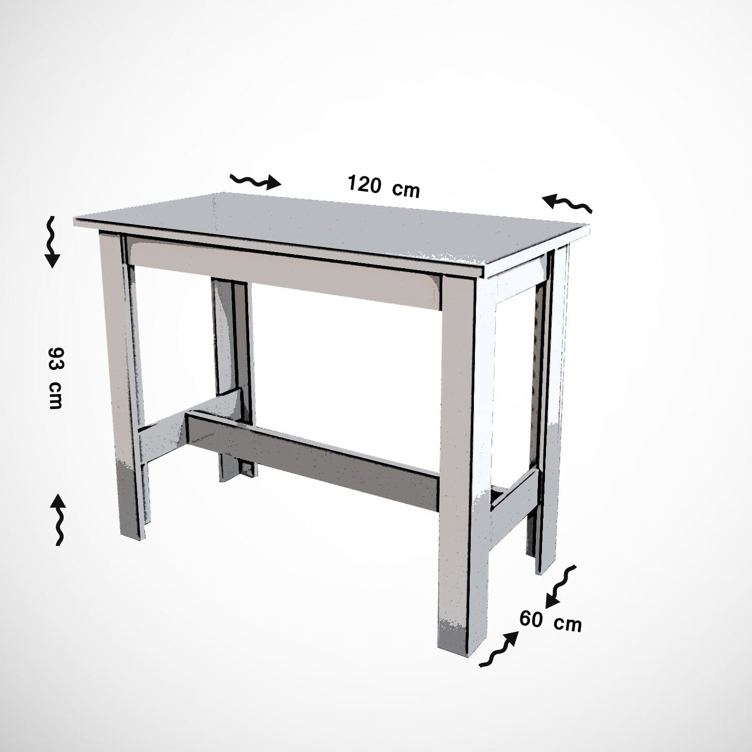 Masa de bar din pal, Barra Stejar Caucasian, L120xl60xH93 cm (5)