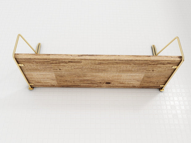 Raft suspendat din metal si lemn, Bino Auriu, l45xA16xH16 cm (2)