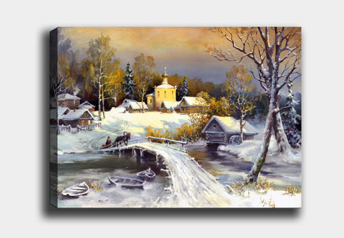 Tablou Canvas Winter Village Multicolor & OYOTR-DEV87195121 & OYOTR-DEV87195121 & OYOTR-DEV87195121