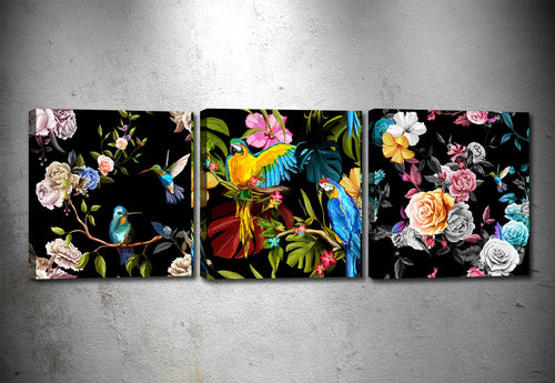 Tablou 3 piese Canvas Colors Multicolor, 90 x 30 cm