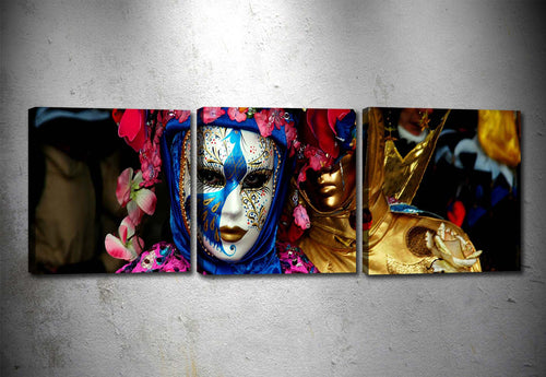 Tablou 3 piese Canvas Identity Multicolor, 90 x 30 cm