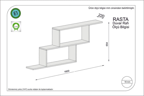 Raft suspendat din pal, Rasta Rosu, l160xA22xH65,4 cm (1)