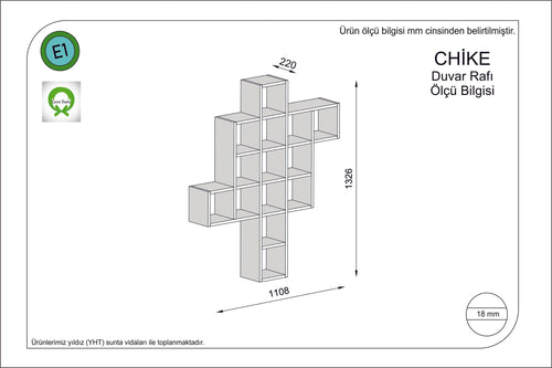 Raft suspendat din pal, Chike Negru, l110,8xA22xH132,6 cm (1)