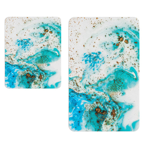 Set 2 covorase pentru baie antiderapante din poliester, Digital 124 Multicolor, 50 x 70 / 70 x 100 cm (1)
