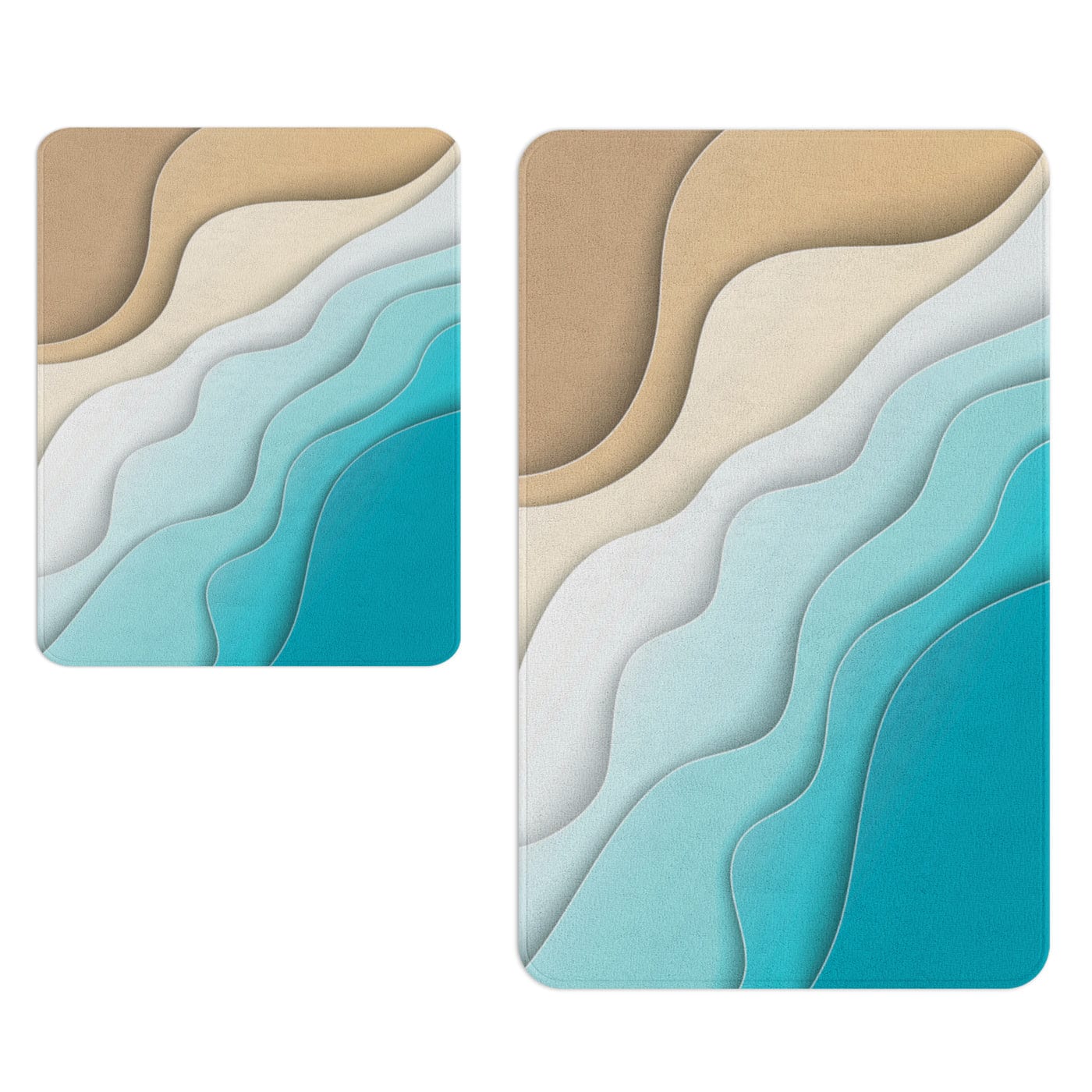 Set 2 covorase pentru baie antiderapante din poliester, Digital 156 Multicolor, 50 x 70 / 70 x 100 cm (1)
