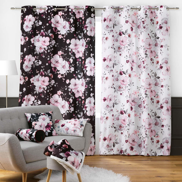 Draperie Velvet Flower Velvet Negru, 140 x 240 cm (1)