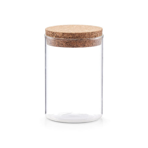 Zeller Borcan pentru depozitare cu capac din pluta, Glass A, 400 ml, Ø 7,5xH12 cm