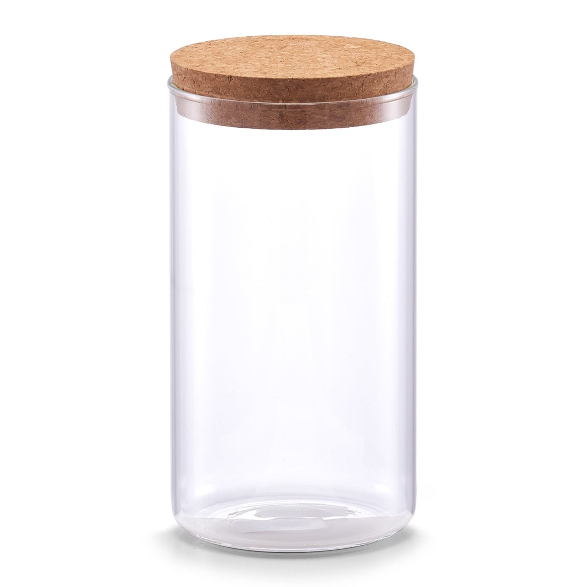 Zeller Borcan pentru depozitare cu capac din pluta, Transparent Glass B, 1100 ml, Ø 9,5xH18,5 cm