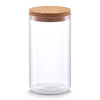 Zeller Borcan pentru depozitare cu capac din pluta, Transparent Glass B, 1100 ml, Ø 9,5xH18,5 cm
