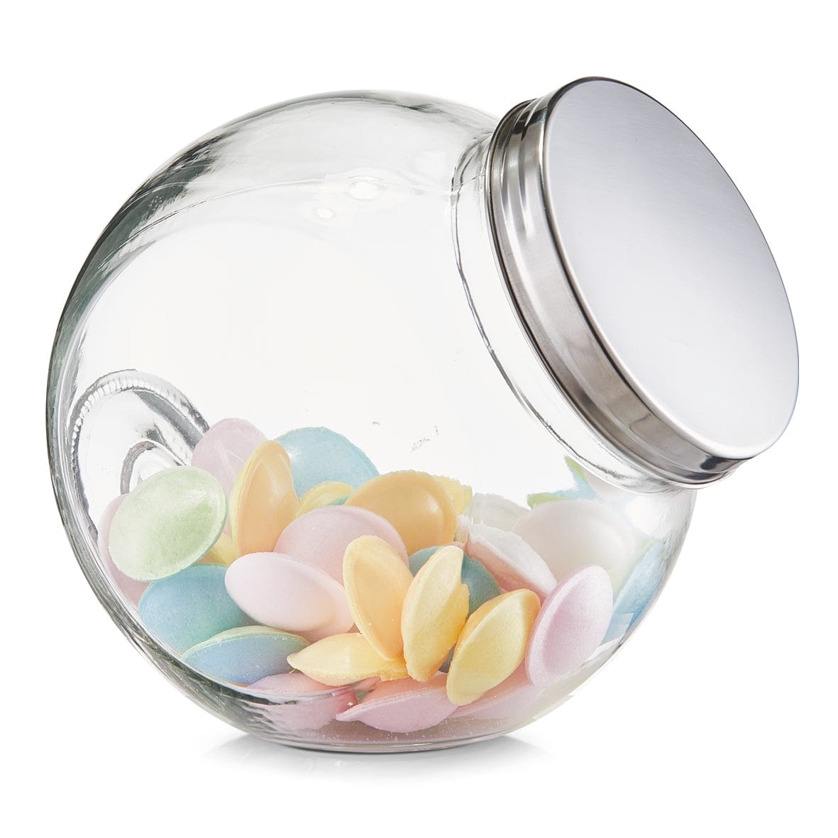 Zeller Borcan pentru depozitare din sticla Candy, capac metalic, 2900 ml, l19xA13,5xH19 cm