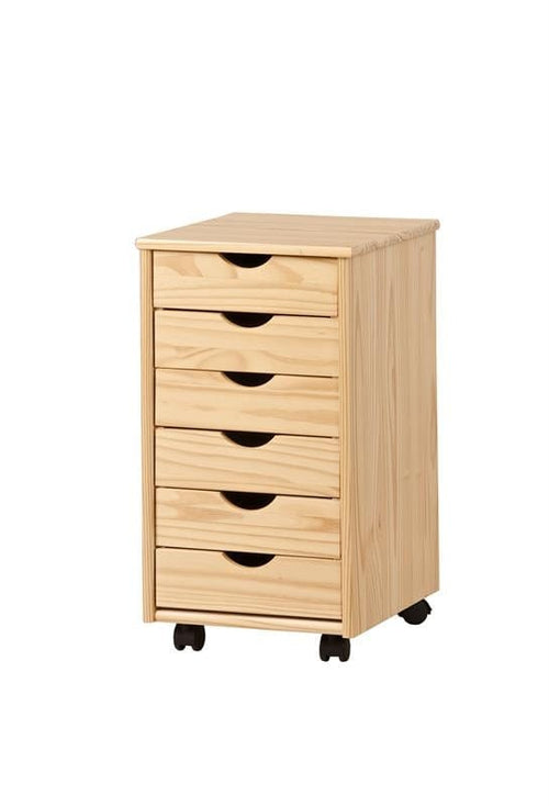Halmar Cabinet din lemn cu 6 sertare Niel Natural, l36xA40xH65 cm