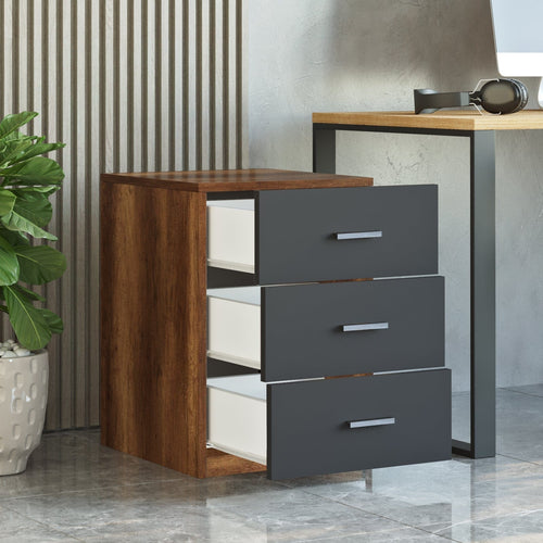 Asir Cabinet din pal, cu 3 sertare Vario C Stejar Baroc / Antracit, l44,5xA46,6xH61,8 cm