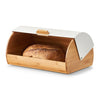 Cutie pentru paine, din bambus si metal, Bread Bin Natural / Alb, l39xA27xH19 cm (2)
