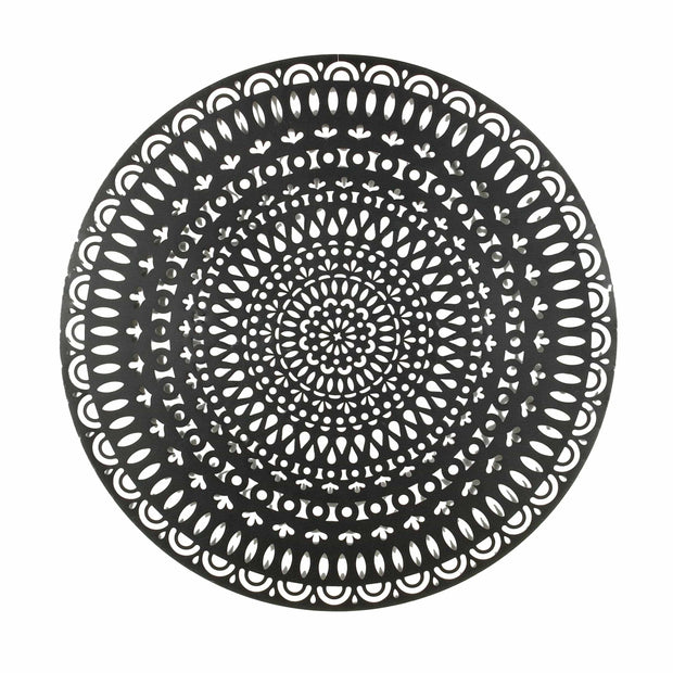 Decoratiune de perete din metal, Adhira Round Negru, Ø85 cm