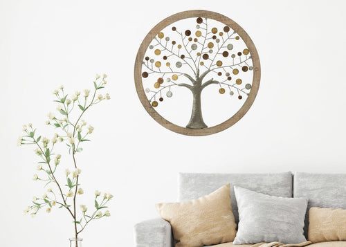 Decoratiune de perete Life Tree I Natural, Ø59 cm