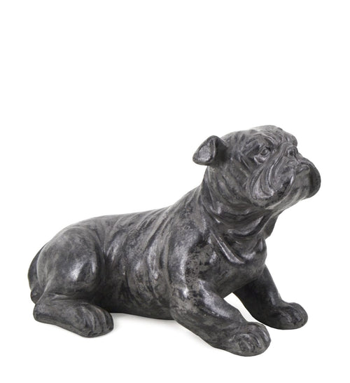 Moycor Decoratiune din ceramica, Bulldog Gri Inchis, L35xl17xH25 cm