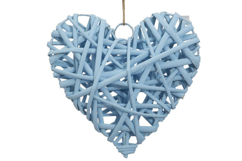 Mauro Ferretti Decoratiune din lemn Heart Media Bleu, l15xA4xH15 cm